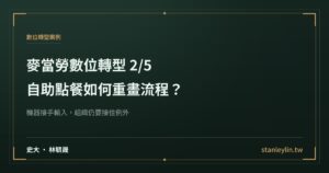 麥當勞數位轉型系列 2/5：自助點餐如何重畫流程
