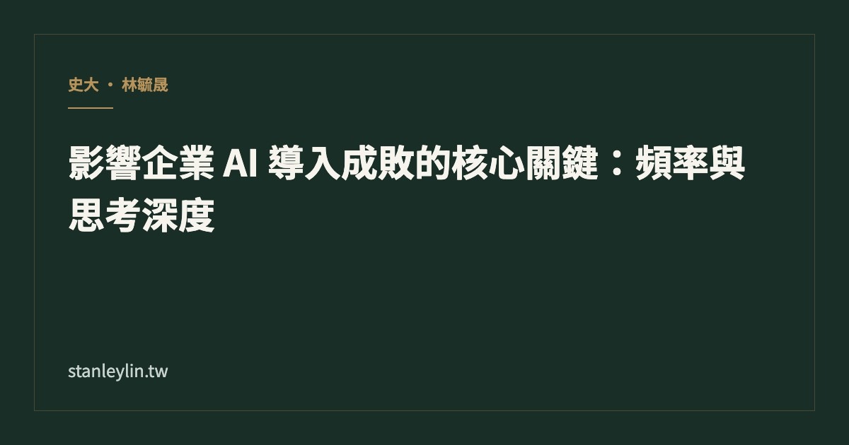 影響企業 AI 導入成敗的核心關鍵：頻率與思考深度文章封面